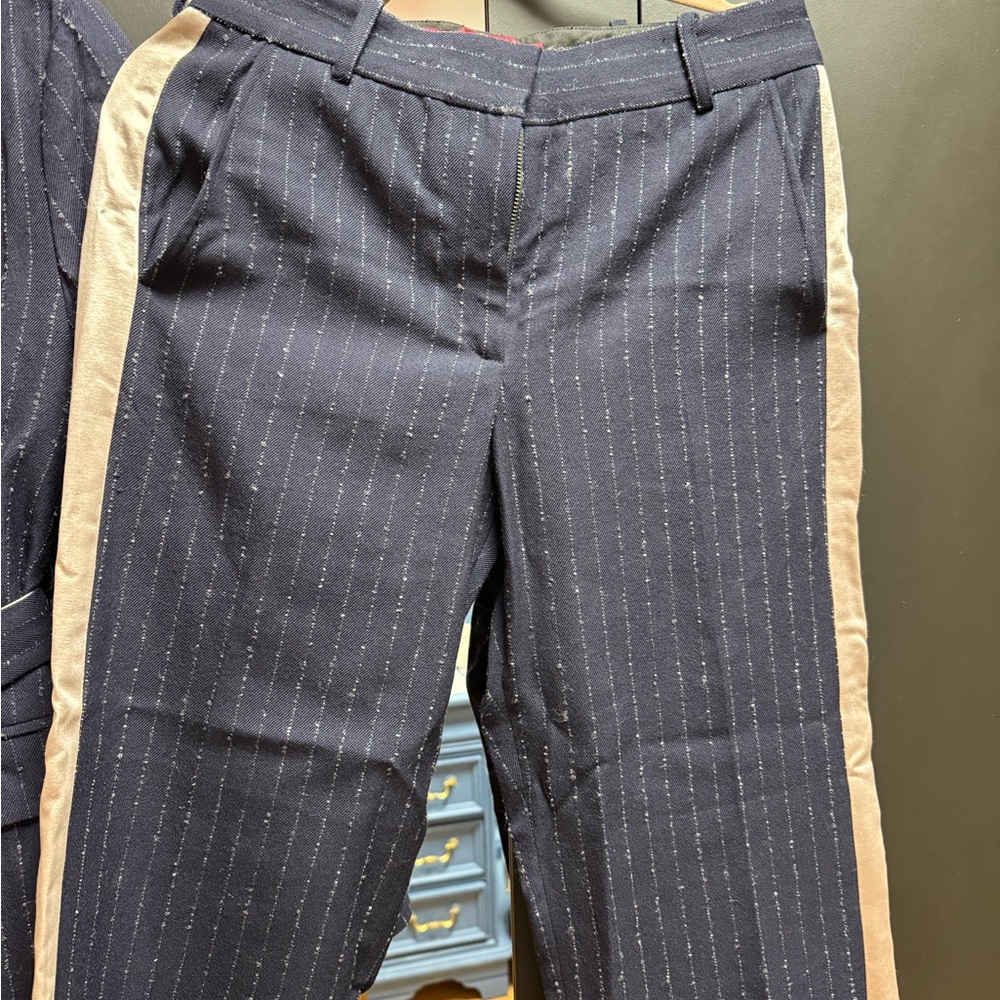 Sies Marjan suit jacket pants set dark blue white pinstripe 6 S-M - Picture 11 of 11
